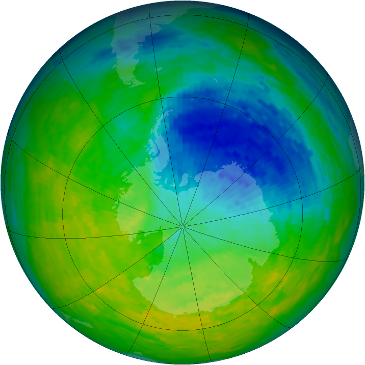Antarctic ozone map for 24 November 1994